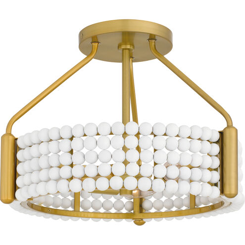 Molly 3 Light 16 inch Brushed Gold Semi-Flush Mount Ceiling Light, Medium