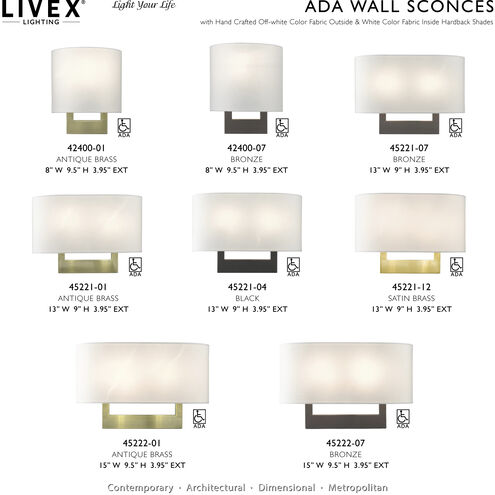 Allison 2 Light 13 inch Black ADA Wall Sconce Wall Light, Medium