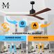 Atlas Nan XL 72 inch Matte Black with Walnut Blades Ceiling Fan