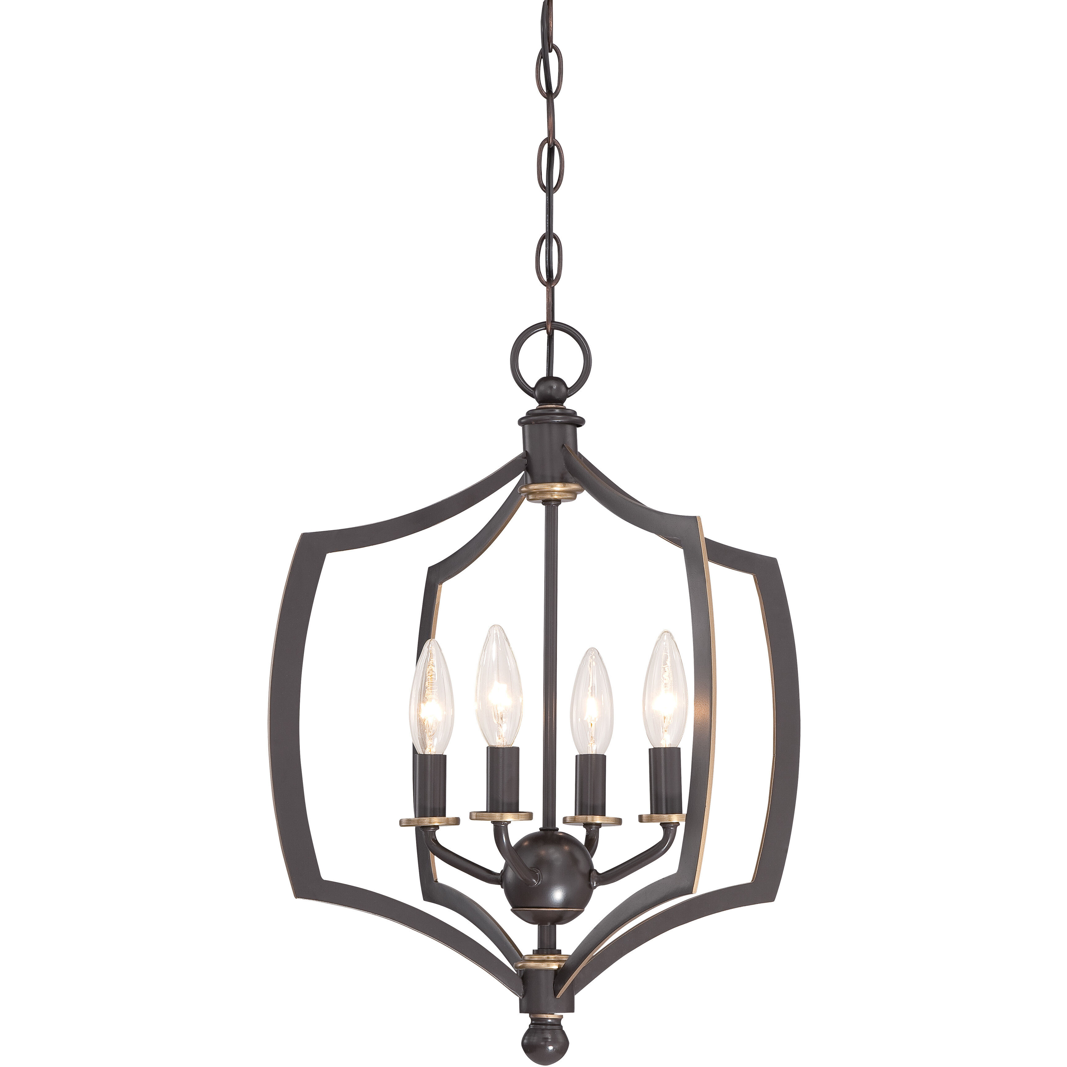 Middletown 4 Light 16 inch Downton Bronze/Gold Mini Chandelier Ceiling Light