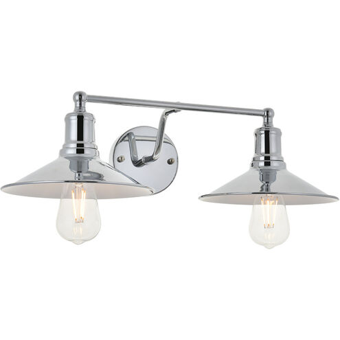 Etude 2 Light 21 inch Chrome Wall Sconce Wall Light