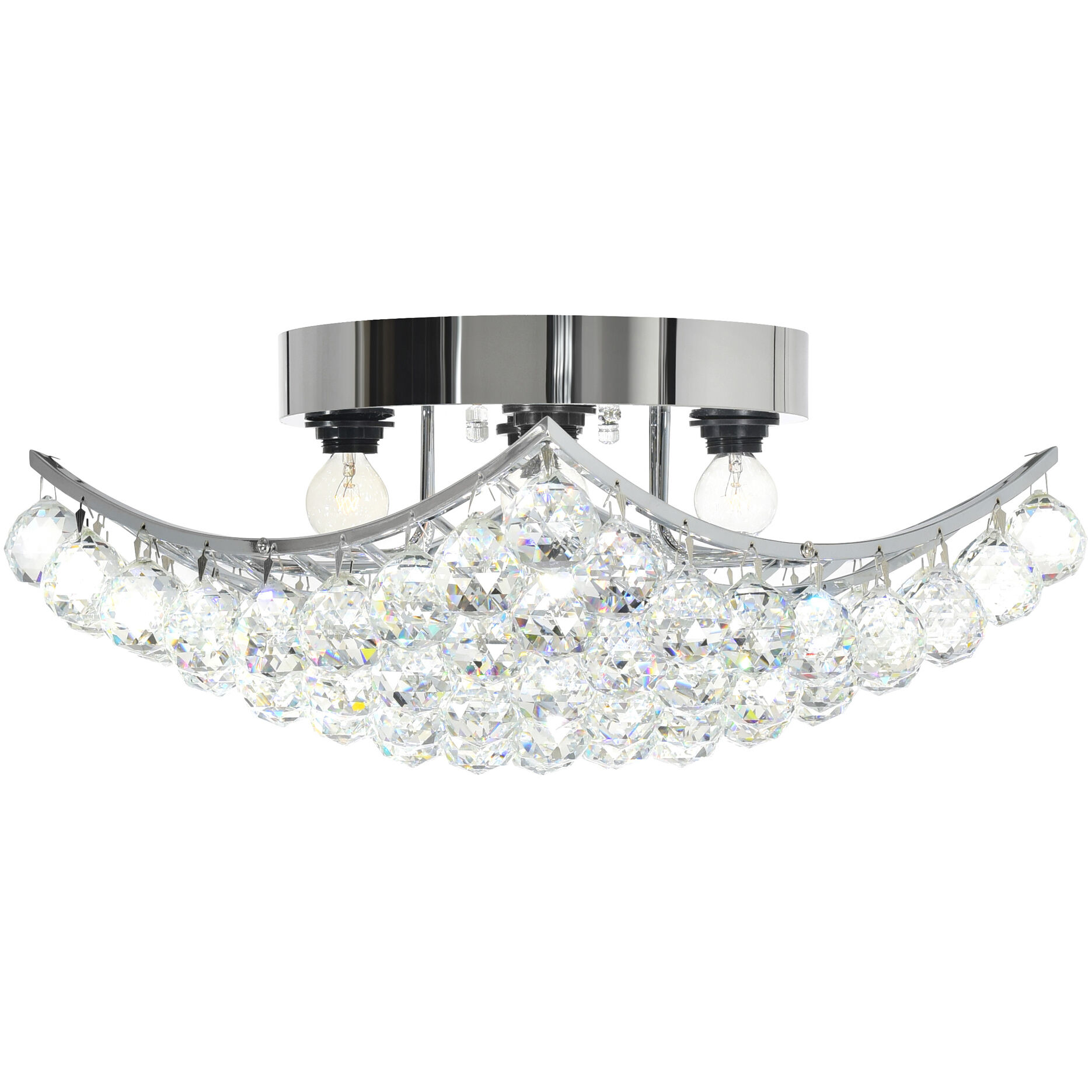 Queen 4 Light 14 inch Chrome Flush Mount Ceiling Light