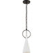 Suzanne Kasler Limoges 1 Light 6.75 inch Natural Rusted Iron Pendant Ceiling Light in Plaster White, Small