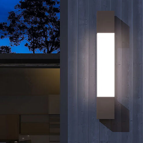 Box Column LED 22 inch Textured Gray Indoor-Outdoor Sconce, Inside-Out