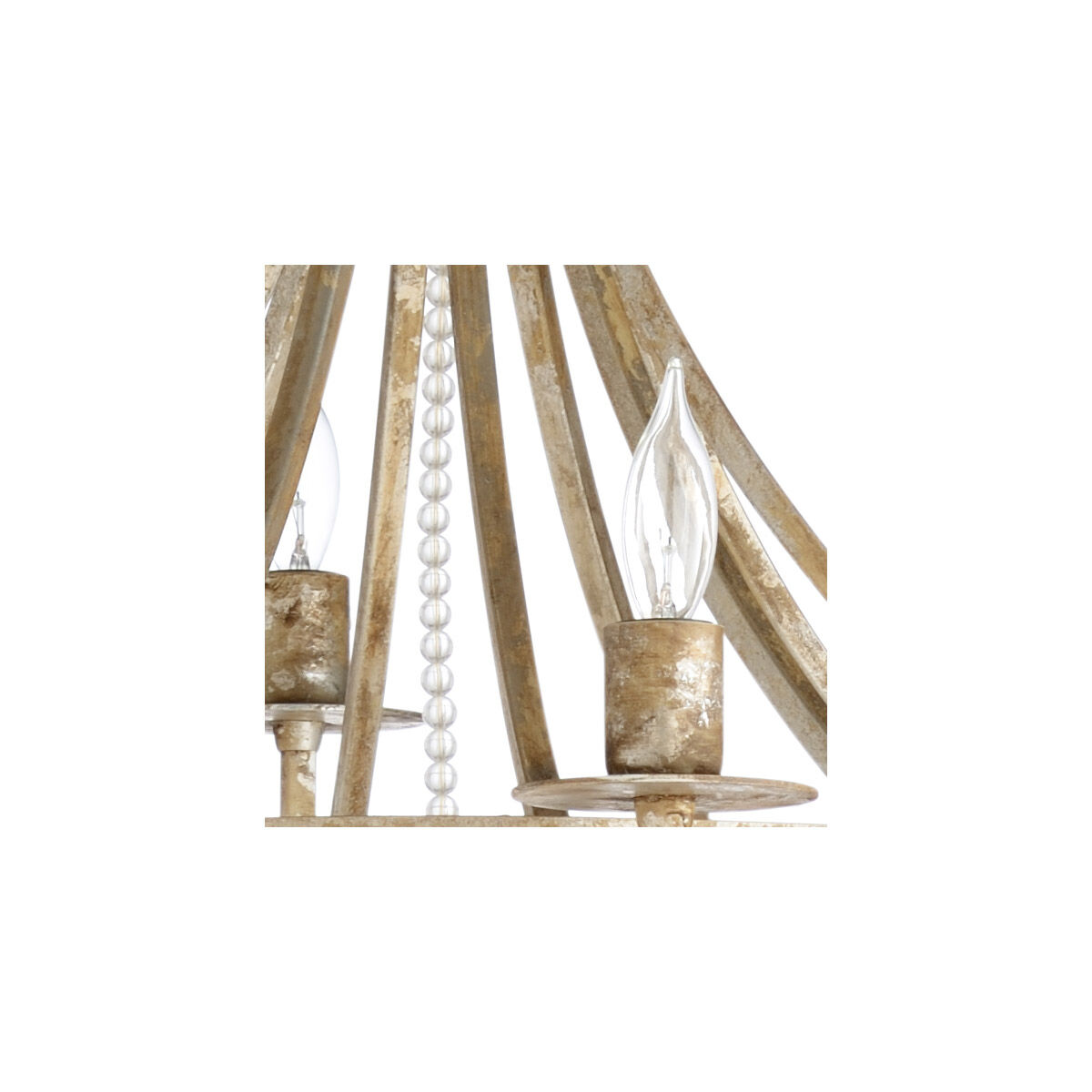 Wildwood 10 Light 33 inch Aged Silver Leaf/Clear Chandelier Ceiling Light