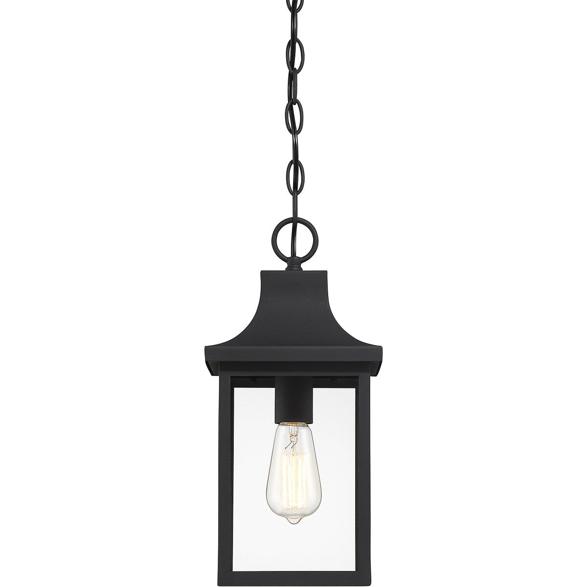 Traditional 1 Light 7.25 inch Black Outdoor Hanging Lantern