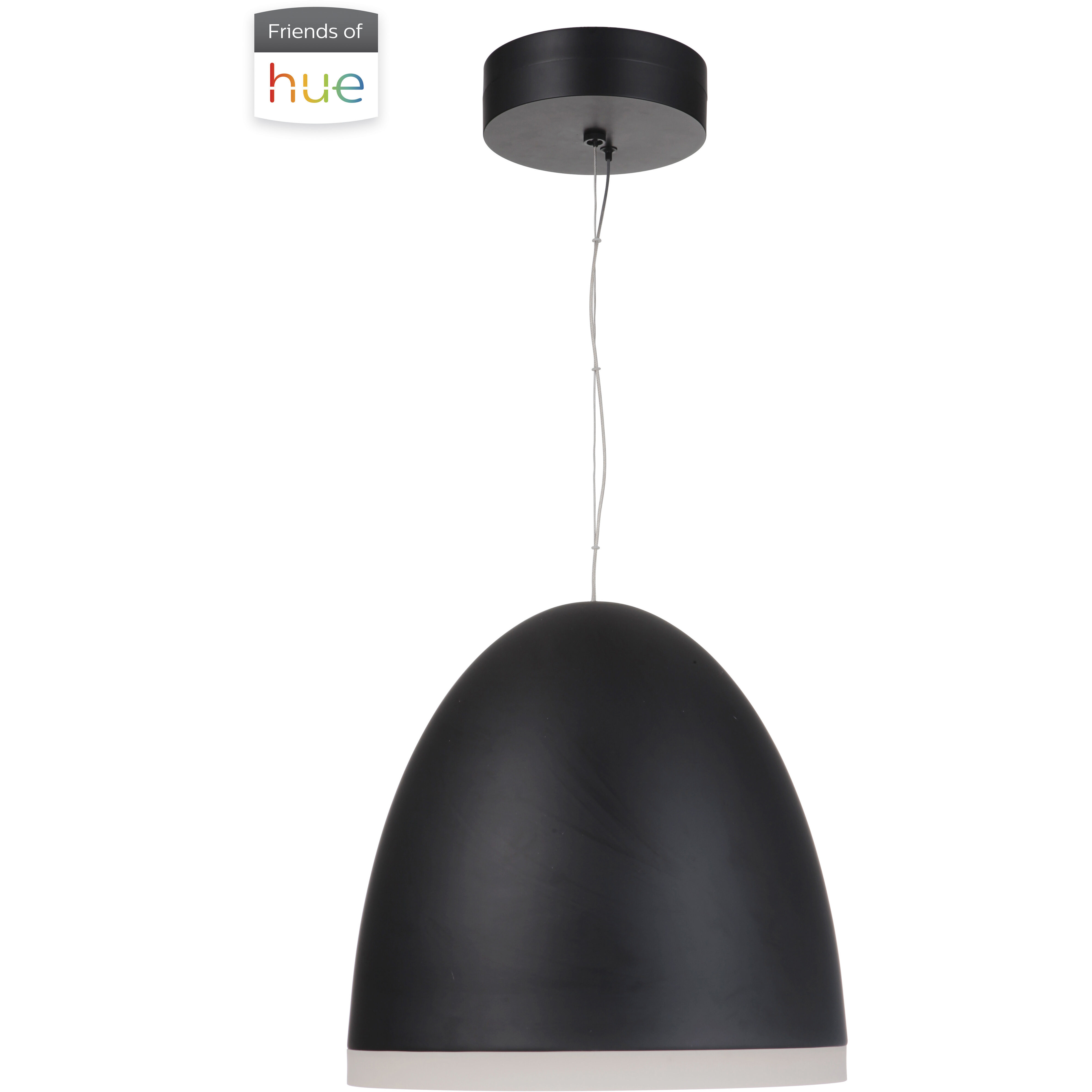 Studio LED 15.7 inch Flat Black Dome Pendant Ceiling Light