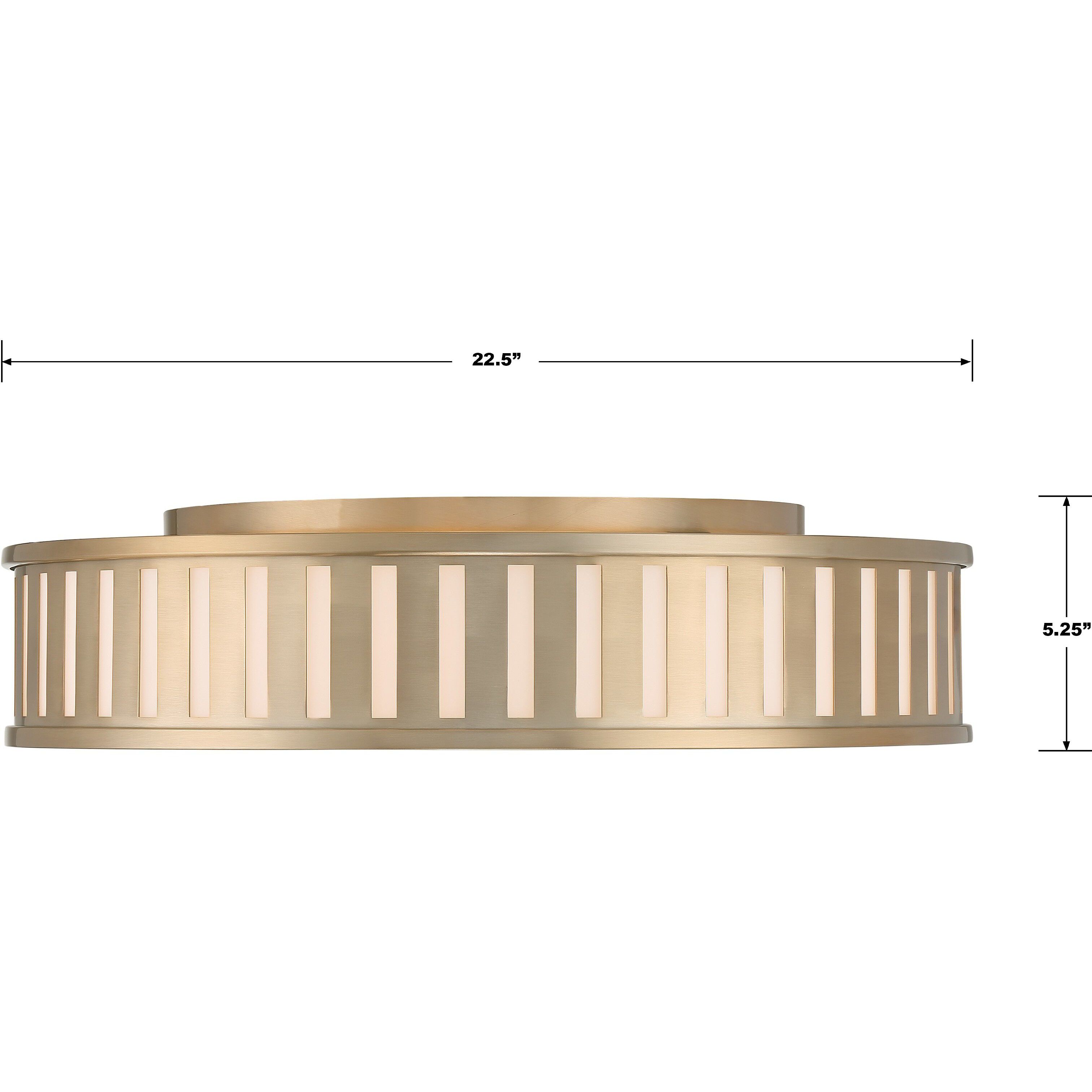 Kendal 4 Light 22.5 inch Vibrant Gold Flush Ceiling Light