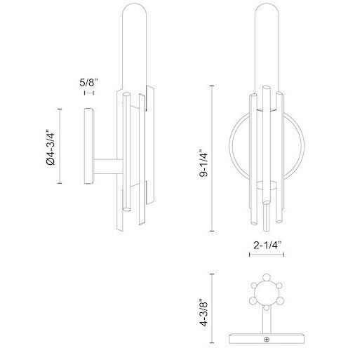 Torres Wall/Vanity Light Wall Light in Polished Nickel