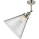 Franklin Restoration X-Large Cone LED 12 inch Polished Nickel Semi-Flush Mount Ceiling Light in Clear Glass, Franklin Restoration