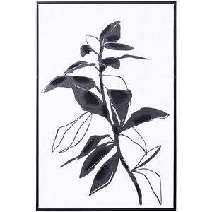 Charcoal Shadow I Black Charcoal and White-Painted Wall Art