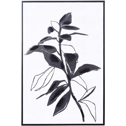 Charcoal Shadow I Black Charcoal and White-Painted Wall Art