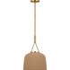Richard June Liora 1 Light 12 inch Estate Brass Pendant Ceiling Light in Standard, Toast Stoneware