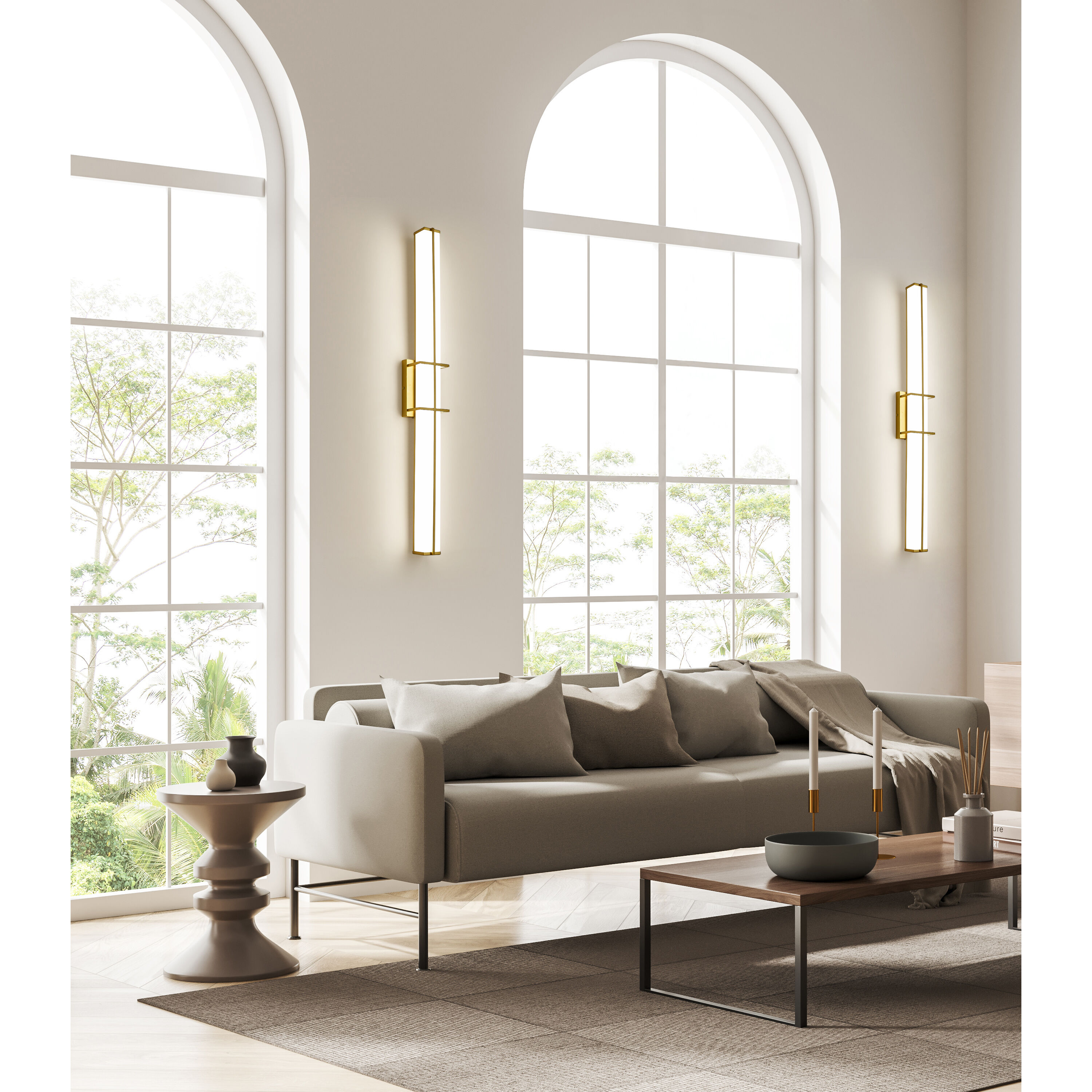 Harrison LED 40 inch Modern Gold Vanity Wall Light