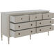 Caroline Cerused White and Painted Burlap Dresser