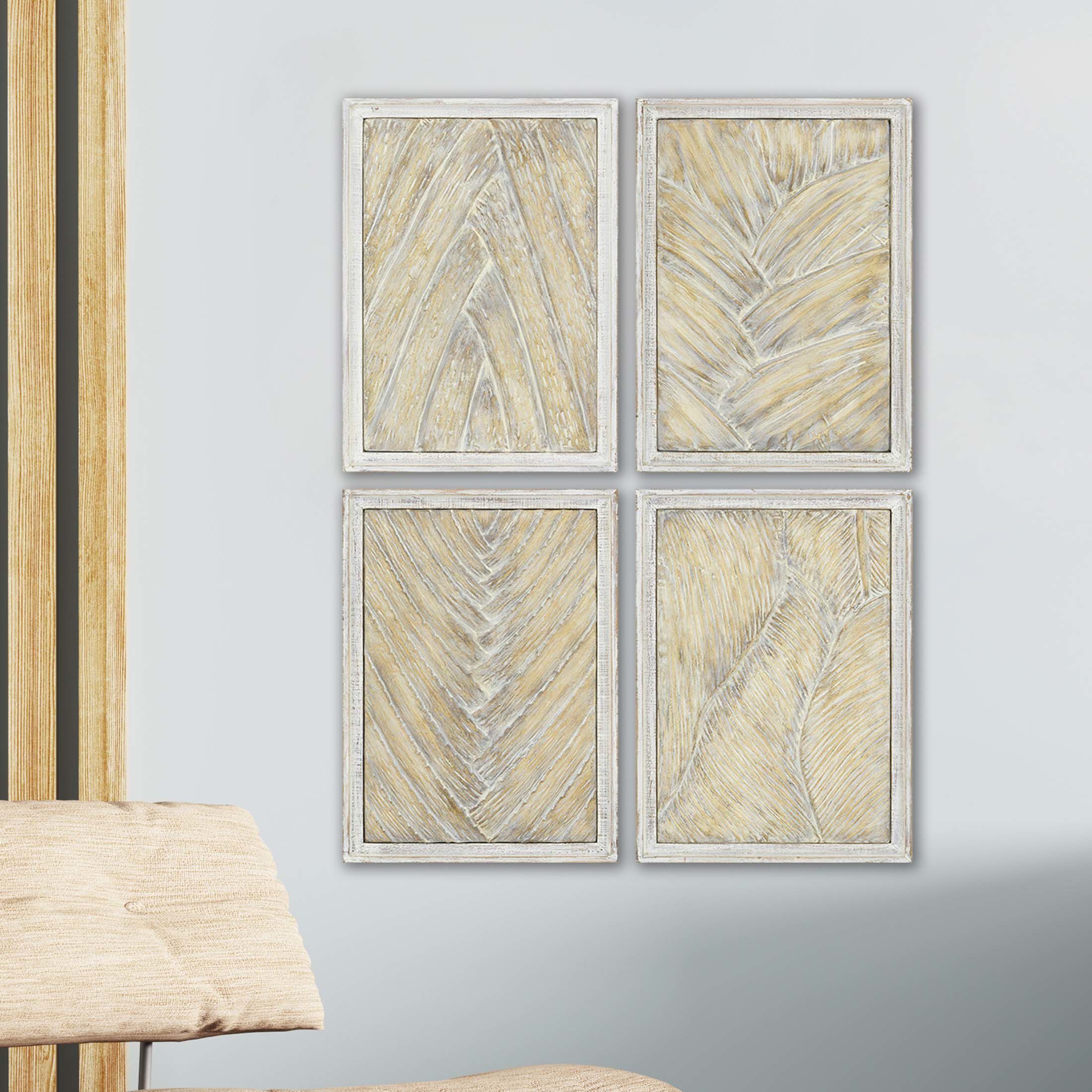 Florals Collection Neutral Wall Sculpture, Global Goods