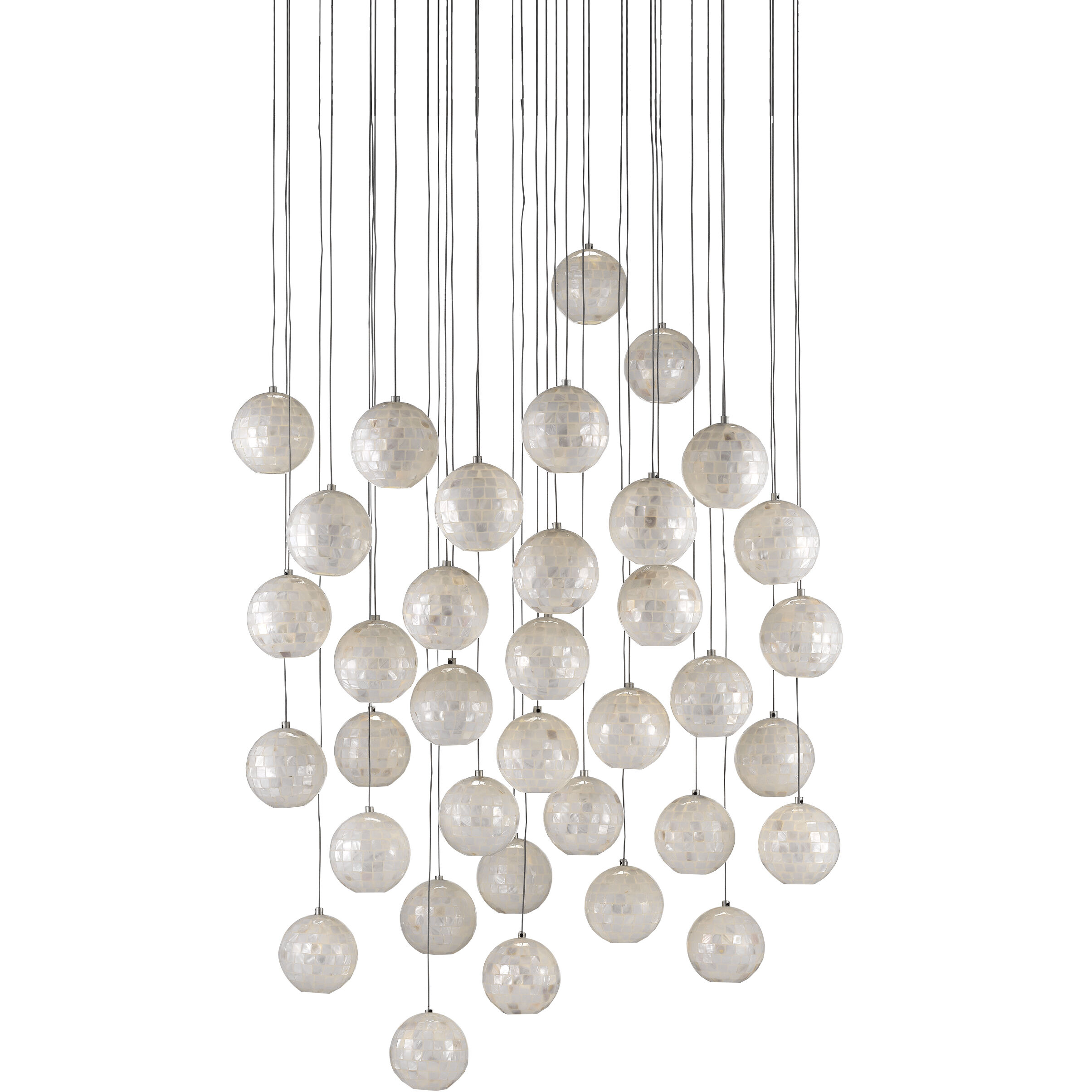 Finhorn 36 Light 36 inch Painted Silver/Pearl Multi-Drop Pendant Ceiling Light