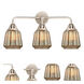 Nouveau 2 Chatham 3 Light 24 inch Polished Nickel Bath Vanity Light Wall Light in Mercury Glass