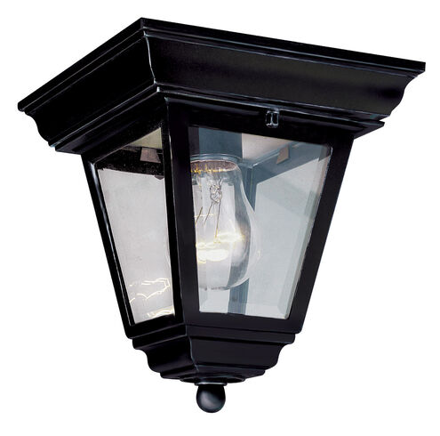 Robertson 1 Light 8 inch Black Outdoor Flushmount Lantern