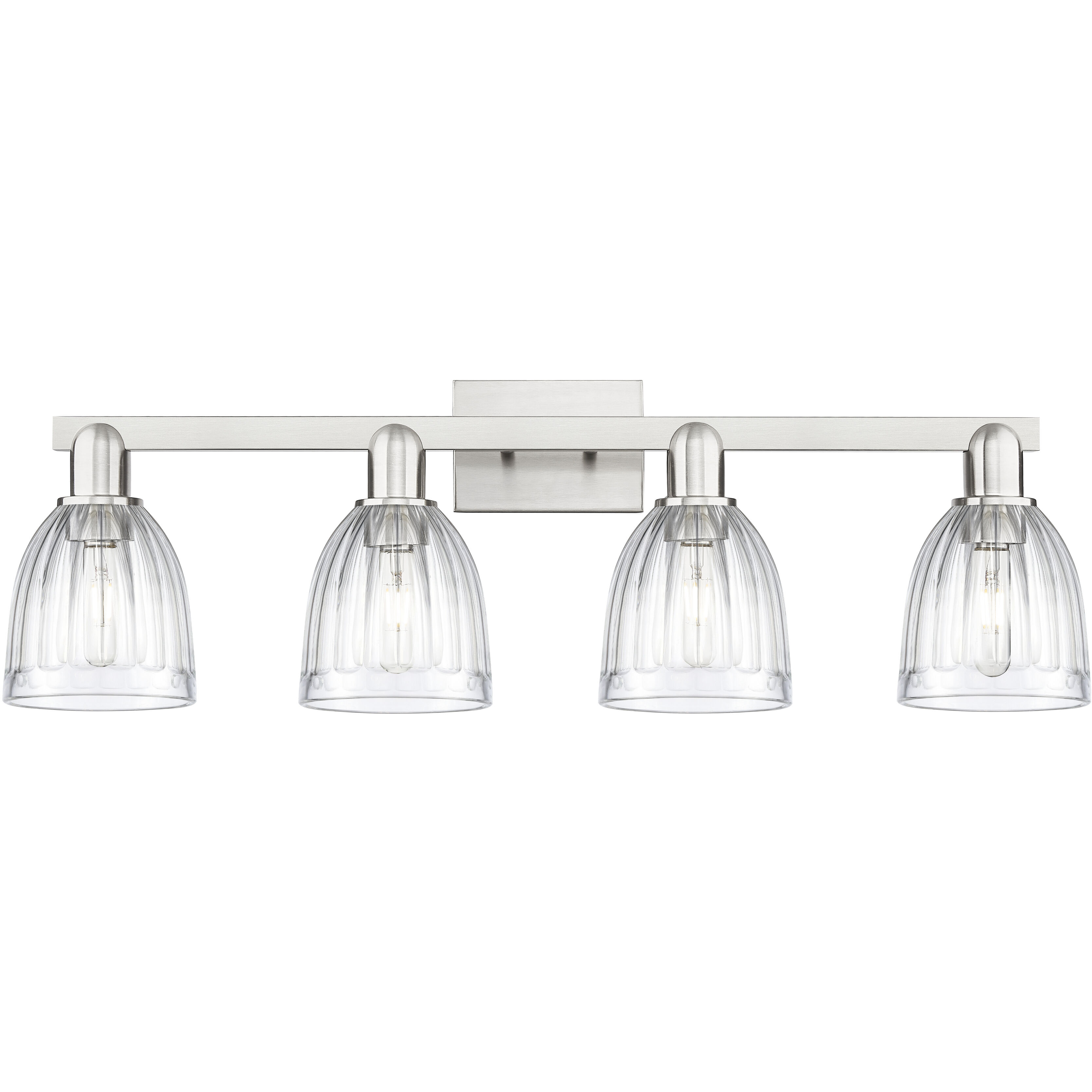 Arcadia Brookfield 4 Light 32.75 inch Brushed Satin Nickel Bath Vanity Light Wall Light