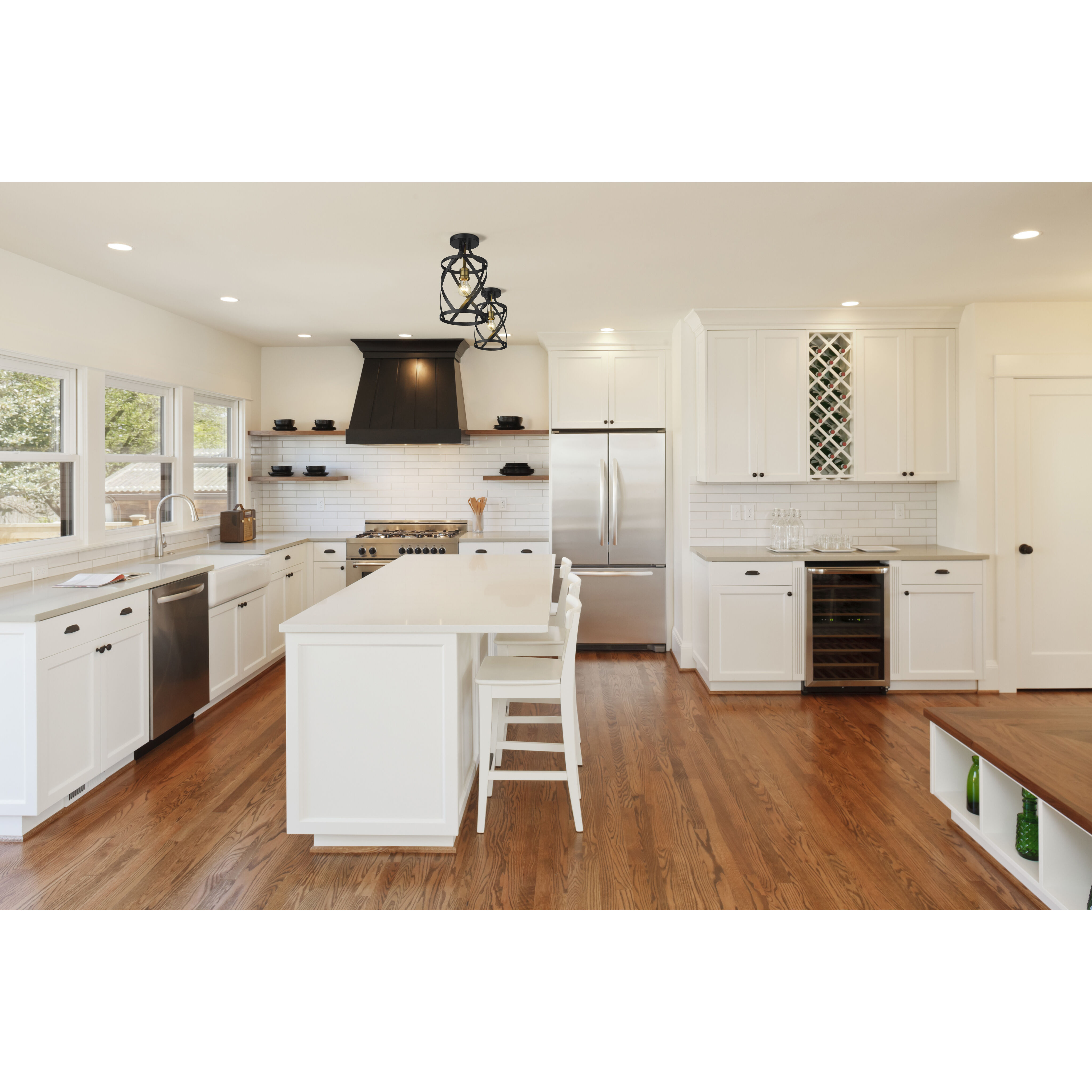 Malcalester 1 Light 8 inch Matte Black and Olde Brass Flush Mount Ceiling Light