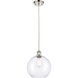 Ballston Large Athens LED 10 inch Polished Nickel Mini Pendant Ceiling Light in Clear Glass, Silver, Ballston