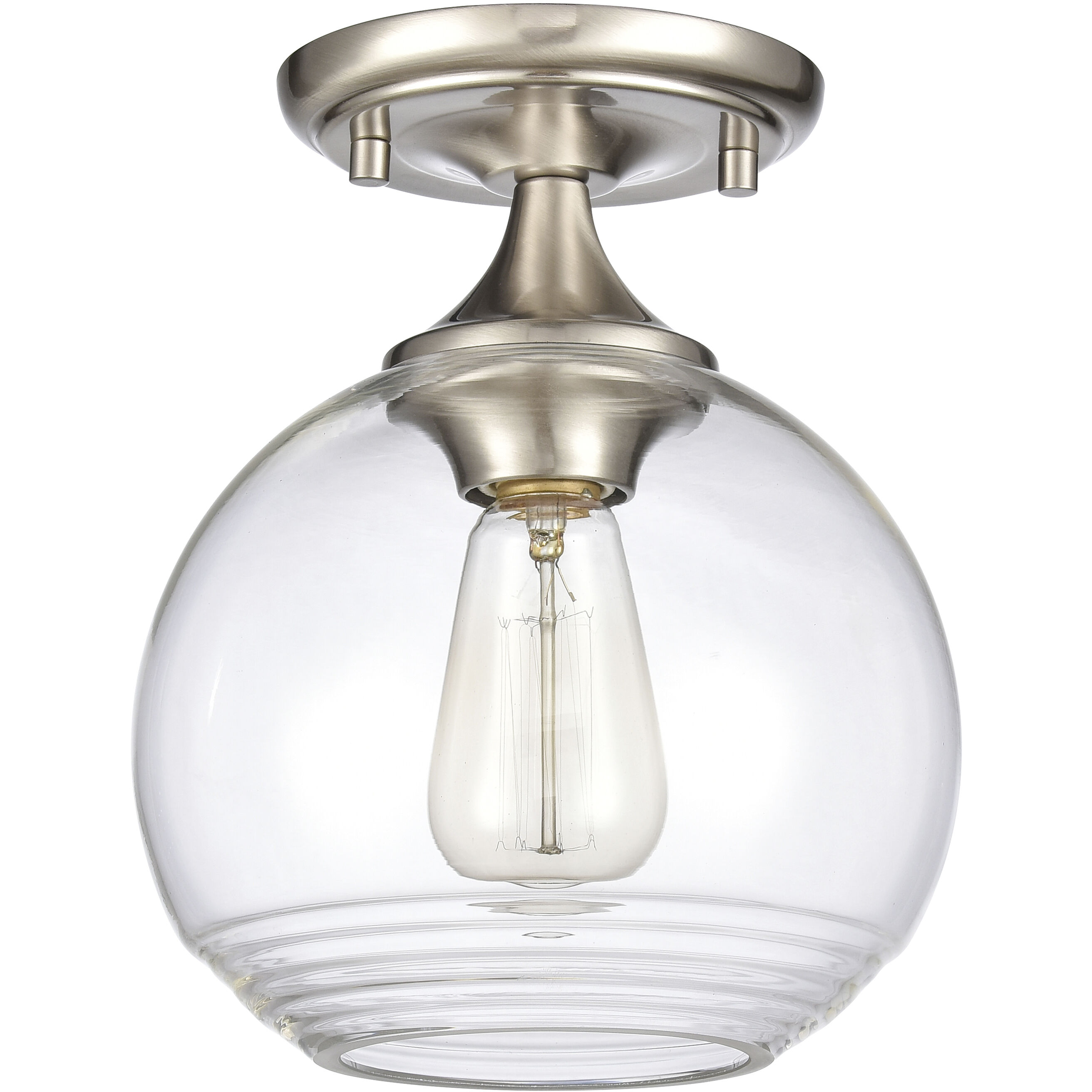 Angie 1 Light 8 inch Satin Nickel Semi Flush Mount Ceiling Light