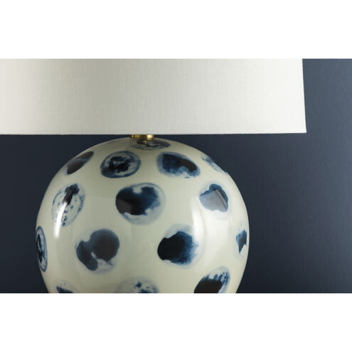 Blue Point 22 inch 75.00 watt White Bisque and Blue Dots Table Lamp Portable Light