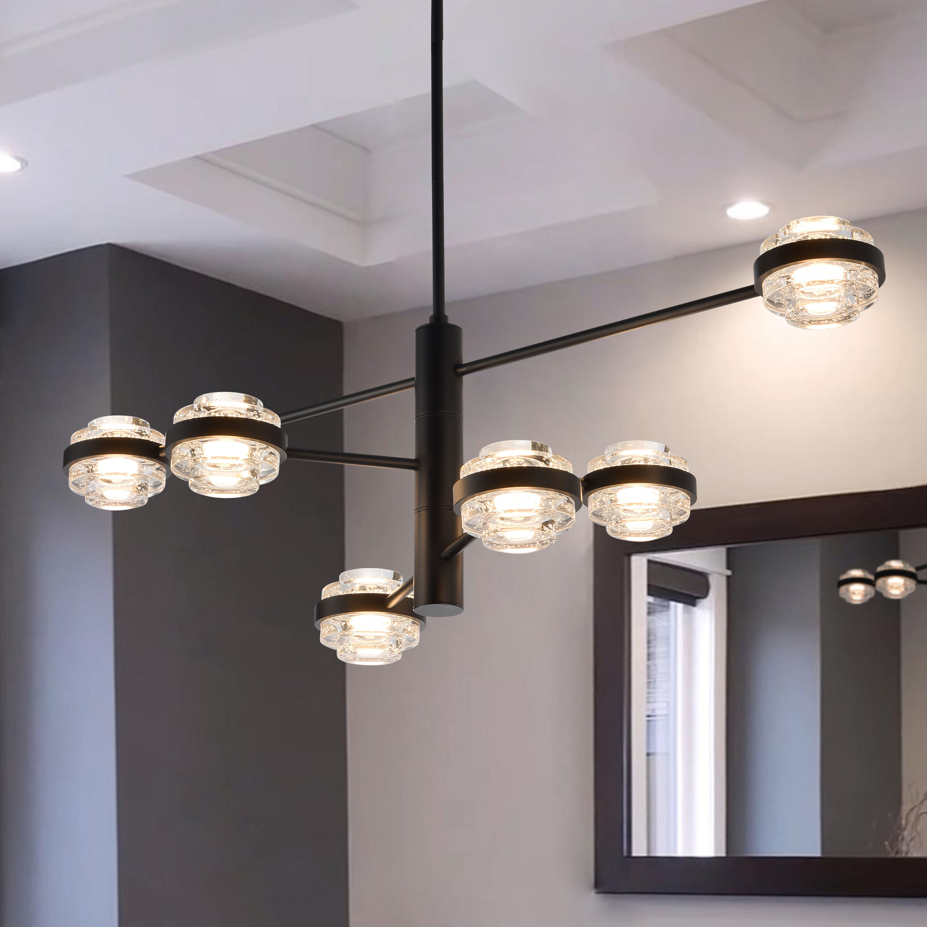 Milano Series 17 inch Black Chandelier Ceiling Light, Artisan Collection