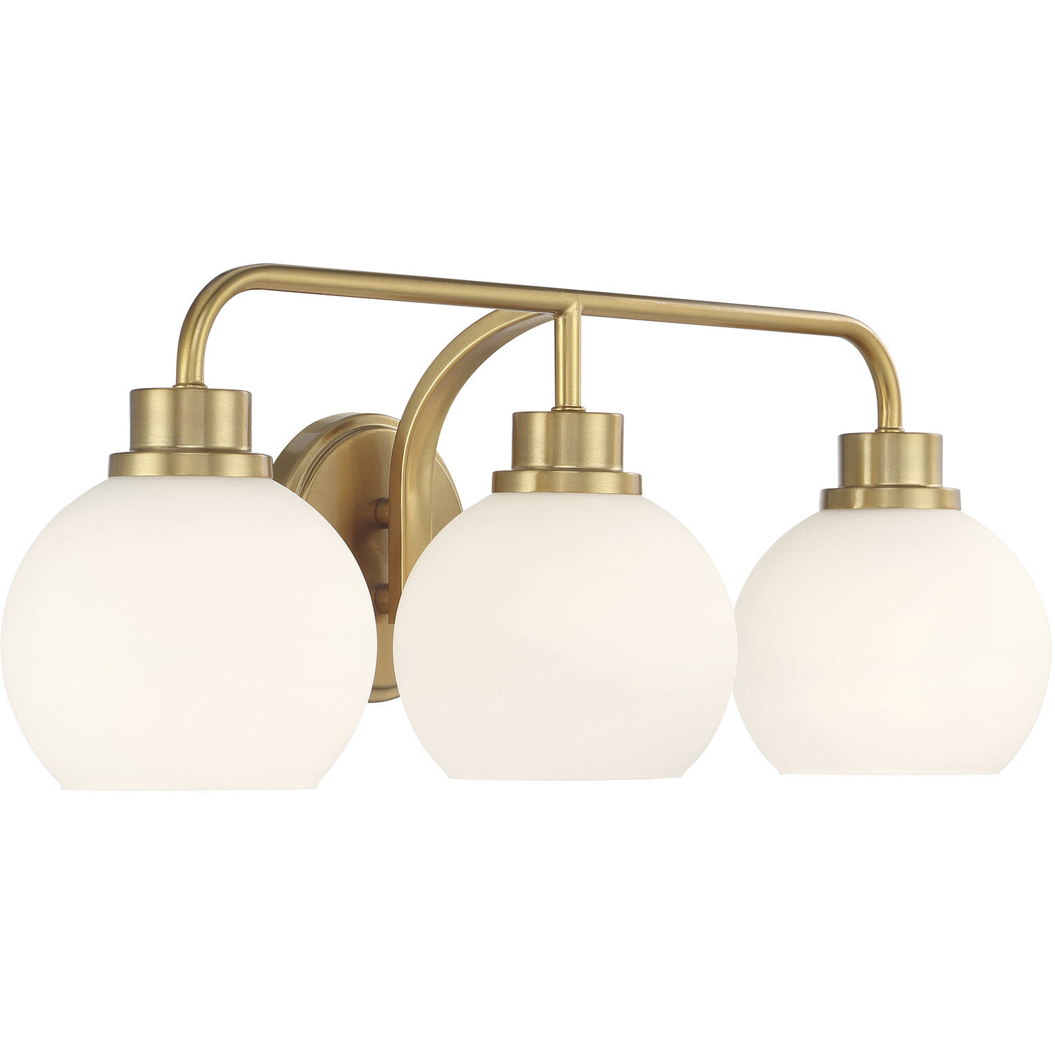 Contemporary 3 Light 24 inch Natural Brass Bathroom Vanity Light Wall Light