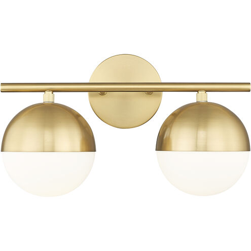 Realm Sphere 2 Light 16 inch Modern Gold Bath Vanity Wall Light