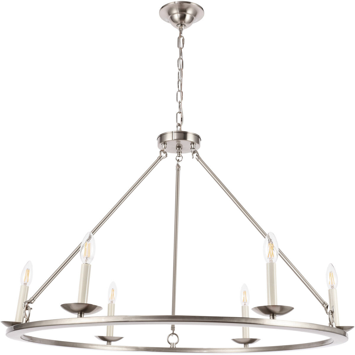 Jeannette 6 Light 36 inch Burnished Nickel Chandelier Ceiling Light