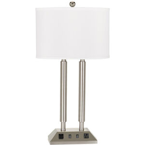 Hotel 29 inch 60 watt Brushed Steel Desk Lamp Portable Light