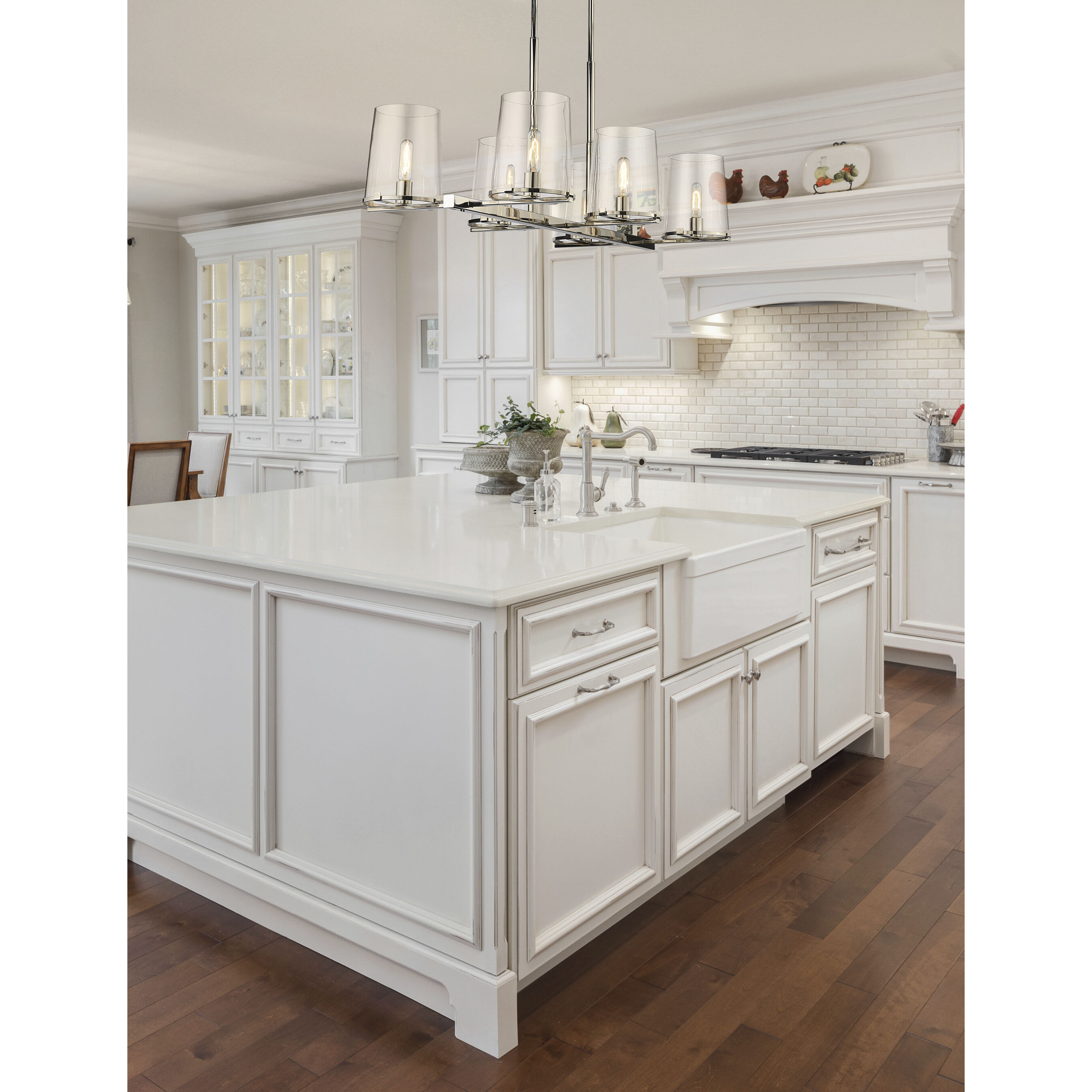 Callista 6 Light 43.5 inch Polished Nickel Linear Chandelier Ceiling Light