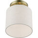 Blossom 1 Light 7 inch Antique Brass Semi-Flush Ceiling Light, Petite