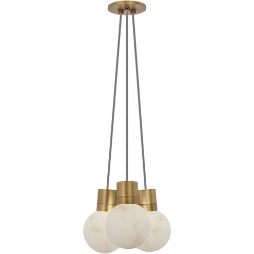 Sean Lavin Mina 3 Light 9 inch Hand Rubbed Antique Brass Chandelier Ceiling Light