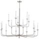 Lexington Green 15 Light 46 inch Brushed Nickel Chandelier Ceiling Light