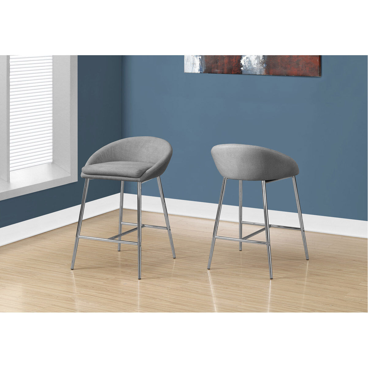 Decovio 15350 G Queensbury 30 inch Grey Bar Stool 2 Piece Set