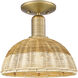 Natural Ballston Dome 1 Light 9 inch Brushed Brass Semi-Flush Mount Ceiling Light