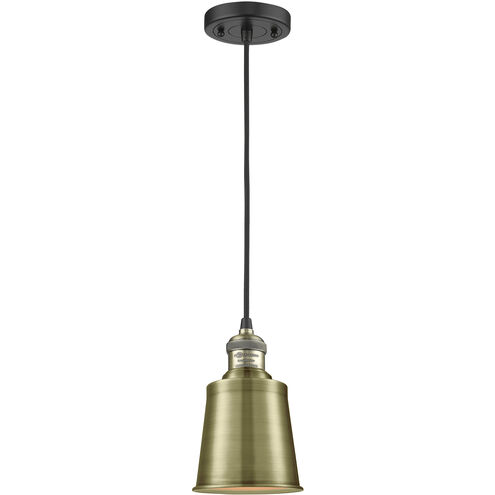 Franklin Restoration Addison LED 5 inch Black Antique Brass Mini Pendant Ceiling Light, Franklin Restoration