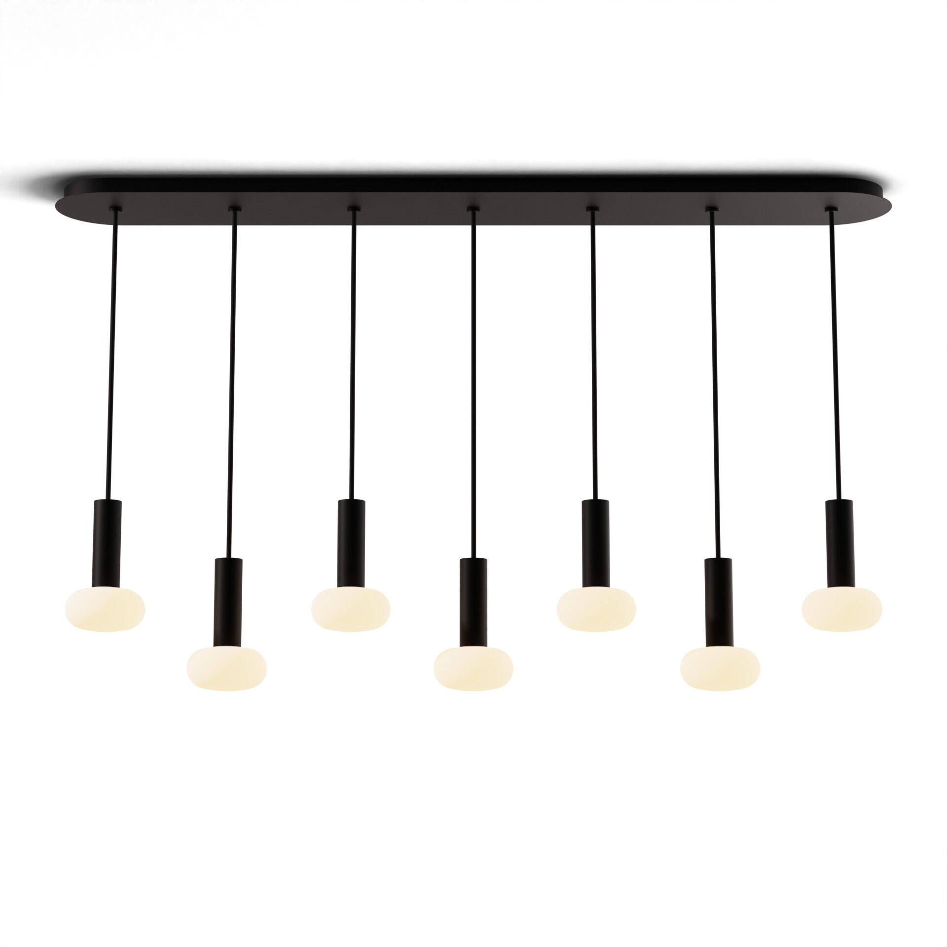 Combi LED 49 inch Matte Black Pendant Ceiling Light, Suspension / Flush Mount 2-in-1