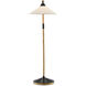 Lisbon 61.5 inch 150 watt Natural and Satin Black and Brass Floor Lamp Portable Light