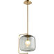 Isotope 1 Light 12 inch Aged Brass Pendant Ceiling Light