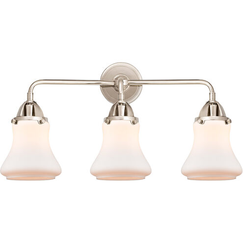 Nouveau 2 Bellmont LED 24 inch Polished Nickel Bath Vanity Light Wall Light in Matte White Glass