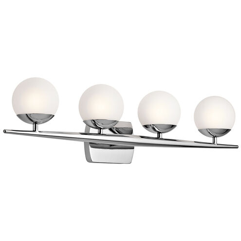 Jasper 4 Light 32 inch Chrome Wall Mt Bath 4 Arm Wall Light