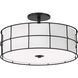 Alcala 3 Light 16 inch Matte Black Semi-Flush Mount Ceiling Light