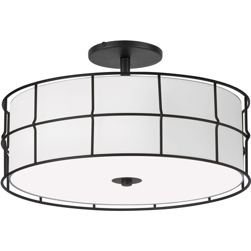 Alcala 3 Light 16 inch Matte Black Semi-Flush Mount Ceiling Light