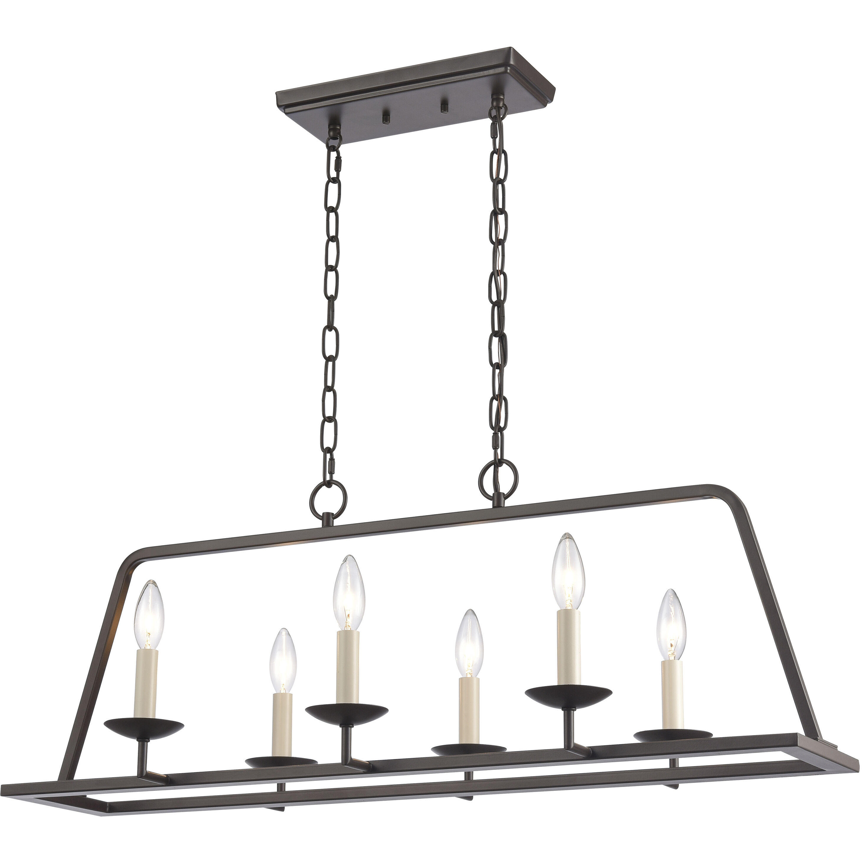 Joanie 6 Light 34 inch Old Bronze Linear Chandelier Ceiling Light