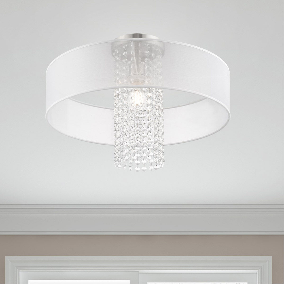 Bella Vista 1 Light 20 inch Brushed Nickel Semi-Flush Mount Ceiling Light