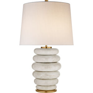 Visual Comfort Kelly Wearstler Phoebe 29 inch 75 watt Antiqued White Ceramic Table Lamp Portable Light, Stacked KW3619AWC-L - Open Box